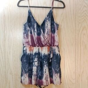 Tie Dye Romper With Pockets